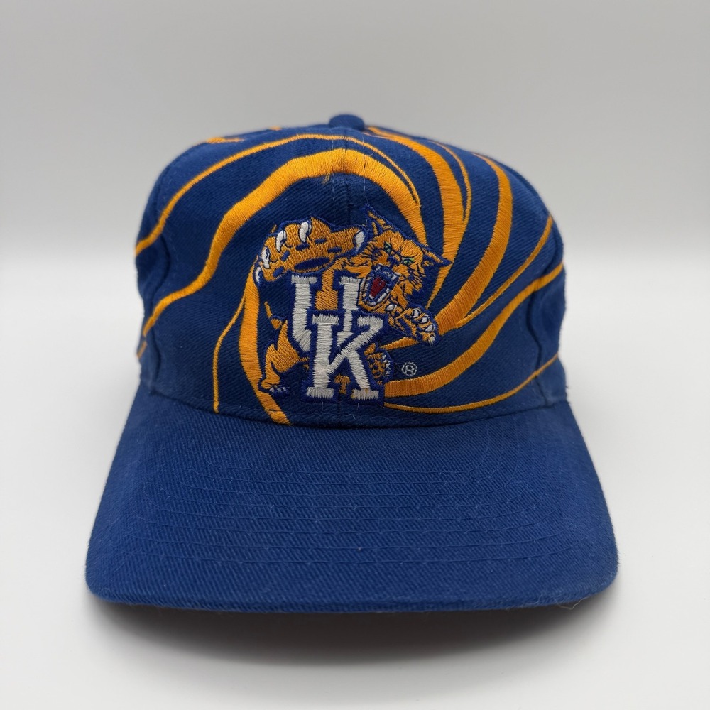 Vintage 90s Kentucky Wildcats Drew Pearson  Swirl Hat Cap Snapback UK Blue